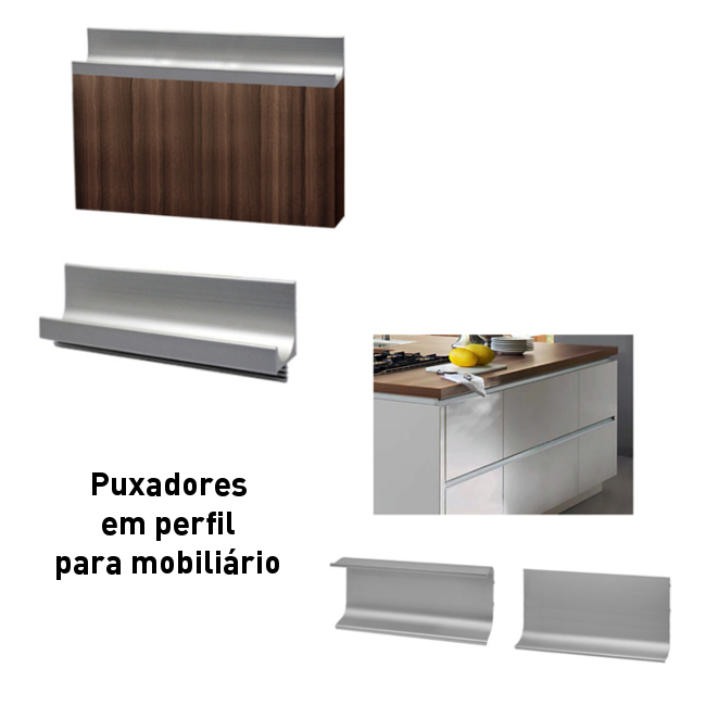 Puxadores em perfil para mobili�rio